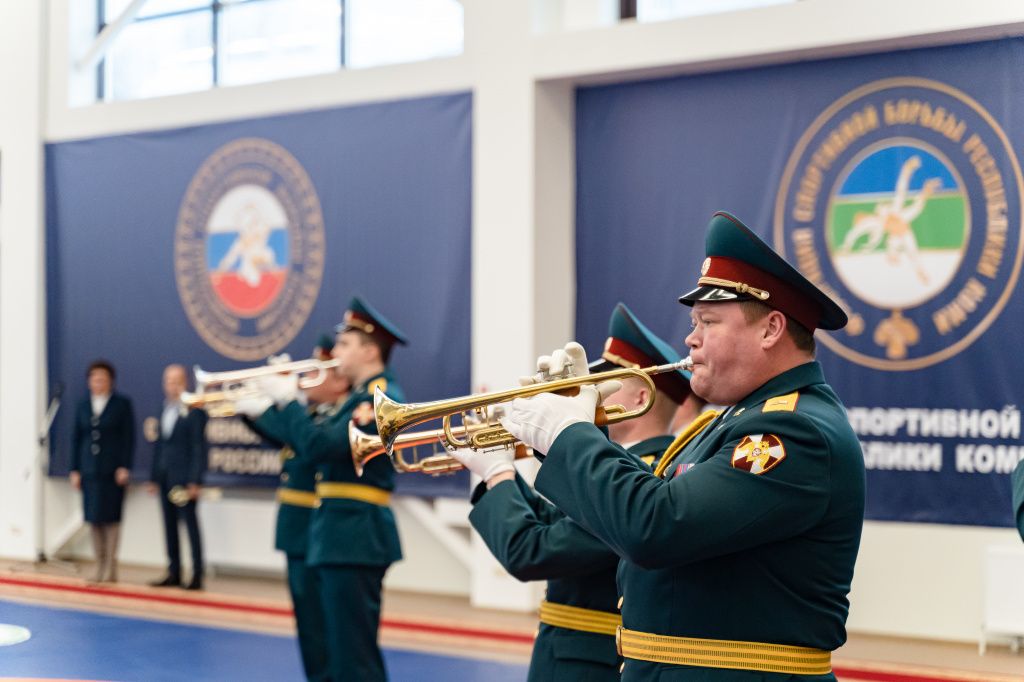 Выступление военного оркестра на открытии СЦ «Ошпи», Выльгорт